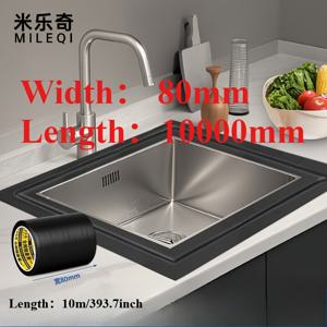 TEMU 1롤 10m x 80mm/30mm 방수 실란트 테이프 | 누수 방지, 방풍, 주방, 욕실, 싱크대, 변기, 모서리에 적합 - 화이트, 블랙, 실버 그레이 색상으로 제공|욕조