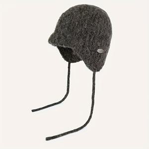 TEMU 1개 한국 스타일 귀마개 모자 - 겨울 스키용 가벼운 보온 비니, 손세탁 가능한 단색 야외용, 크리스마스 & 새해 선물 (스케이팅/스노보드)