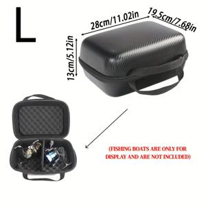 TEMU JSFUN 헤비듀티 하드쉘 낚시 태클 백 지퍼 클로저 - 충격 방지 낚시 장비 정리 케이스, 스트랩 디바이더 레이어, 낚싯대, 루어, 훅 호환 가능 - 전문 낚시꾼 및 야외 낚시 여행용, 낚시 가방, 낚시 장비 보관, 세련된 디자인, 내구성 있는 구조, 강화된 보호 기능, 스포츠 낚시꾼을 위한 스포츠피쉬맨 기어|방수가방