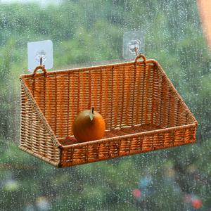 TEMU 1개 빈티지 농가용 매달린 바구니 - 드릴 없는 설치, 손으로 짠 라탄 스타일 위커 디자인, 욕실, 주방, 거실용 다목적 수납 - 잡지, 화장품, 홈 데코, 욕실 정리 및 보관을 위한 장식 벽걸이 오거나이저, 선반 바구니, 매달린 바구니, 벽걸이 바구니(저장/설치), 보관 바구니