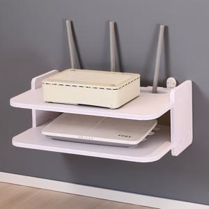 TEMU 벽걸이 선반 정리대 1개 - 공간 절약형 TV 세트탑/ 박스 보관 랙, 튼튼한 PP 구조, 사전 천공된 구멍으로 쉬운 설치, 도구 필요 없음, 거실, 홈 오피스, 기숙사용 - 라우터, 모뎀, 케이블 박스 호환 가능, 현대적 디자인, 랙, 세트탑 박스 정리함, 메쉬 시스템 정리함, 스토리지 박스, 주방 수납 선반, 주방 액세서리, 벽 선반