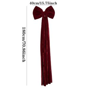 TEMU 크리스마스 트리 토퍼용 대형 우아한 벨벳 리본, 리스 리본 - 결혼식, 차량, 트리 장식에 적합한 고급 패브릭 리본