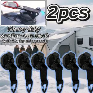 TEMU 트럭/RV용 헤비 듀티 흡착 컵 후크 2개, 드릴 불필요 안전 클립, 야외 스카이 라이트 텐트 액세서리, 안전 잠금 장치가 있는 재사용 가능한 구성 요소, 벽돌 벽 및 타일 벽과 같은 매끄러운 표면에 적합 - 가족 피크닉 등에 다용도로 사용 가능