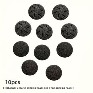 TEMU 10개입 - 발 연마기 교체용 롤러 세트, 거친 및 미세한 연마 헤드 포함, 발 연마 돌 보충 세트, 발의 딱딱한 연한 베이지색 제거용, 두꺼운 연한 베이지색 발 파일, 휴대용 홈 풋 케어 도구