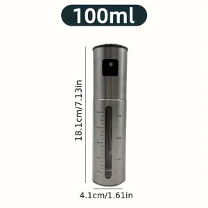 TEMU 스테인리스 스틸 올리브 오일 스프레이 병, 계량 표시가 있는 사용하기 쉬운 주방 오일 디스펜서 - 요리, 베이킹 및 건강한 요리에 완벽한 내구성 있는 금속 디자인, 홈 셰프와 베이커를 위한 이상적인 선물, 요리용 오일 스프레이어, 베이킹 필수품, 매끄러운 메탈릭 마감, 쉽게 청소 가능한 재질, 주방용 오일 스프레이어, 주방용 오일 스프레이 병