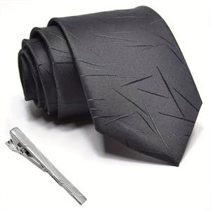 TEMU 2개/세트 비즈니스 타이 남성용 눈꽃 타이 및 타이 클립, 8cm/3.15인치 패션 눈꽃 타이는 비즈니스 이벤트, 결혼식, 인터뷰, 업무 등에 적합하며 선물로 이상적입니다