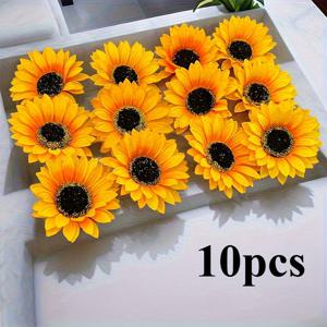 TEMU 10개 인공 머리 - 리얼한 꽃잎과 중심부가 있는 인조 꽃, DIY 크리스마스 트리 리스 생일 장식용 내구성 강화, 장식, 웨딩, 가을 이벤트에 적합한 10개