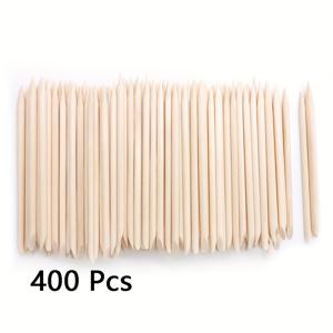 TEMU 200/300/400개 손톱용 스틱, 3.74인치 오렌지색 나무 네일 스틱 양면 멀티 기능 큐티클 푸셔 제거기 매니큐어 페디큐어 도구