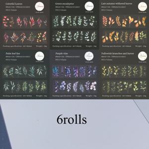 TEMU 6롤 팩 PE/// 테이프 - 스크랩북, DIY 공예, 저널 & 불렛 저널용 - 접착, 찢기 & 자르기 가능한 PET 필름 시트, 카드 만들기, 휴대폰 장식, 잡지 저널 (6cm 200cm)