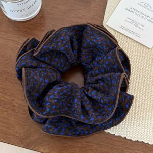 TEMU 1개 한국 스타일 대장 머리띠 - 블랙/화이트/골든/옐로우 도트 & 네이비 블루/골든 러플 플라워 헤어 타이, 락스티치 헤어 액세서리, 포니테일, 브레이드, 번을 위한 번 메이커 (미끄럼 방지)