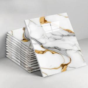 TEMU 10개입 자체 접착 대리지 벽 & 바닥 타일 - 방수 필앤스틱 PVC 폼 시트, 골드(화이트/그레이) 대리지 패턴, DIY 주방, 욕실, 샤워실용 맞춤형 불규칙 커팅 디자인 - 재사용 가능한 다층 커버리지 타일