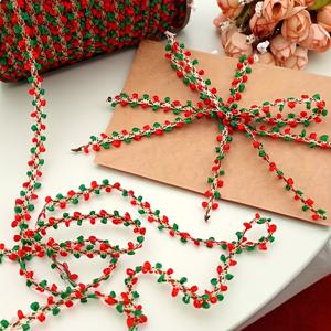 TEMU 1롤 (9m/354인치) 빨간색 & 초록색 수제 크로셰 뜨개질용 실 - 크리스마스 장식, 선물 포장, 매크라메, 수제 공예용 DIY 소재