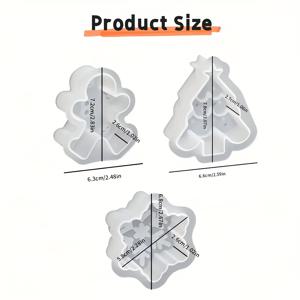 TEMU 3개 세트 DTOHO 크리스마스 실리콘 몰드 - 진저브레드, 트리, 눈송이 몰드 (DIY 캔들 & 레진 공예용) - 유연한 캔들 만들기 몰드, 장식, 향초, 레진 피규어 제작 (호환 가능), 크리스마스 데코