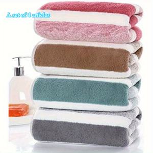 TEMU 4개 초대형 타월, 초고급 부드러움, 고흡수력, 보풀 없음, 350g/m² 원단, 사이즈 35.56cm x 76.2cm, 욕실, 캠핑, 해변 사용에 완벽 — 가족을 위한 이상적인 할로윈, 크리스마스, 새해 선물