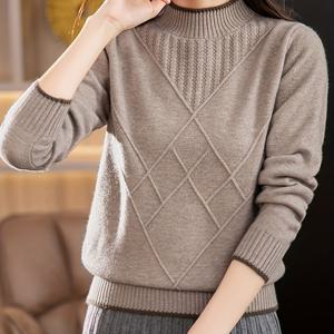 TEMU 여성용 우아한 두꺼운 스웨터 - 긴소매 하프 하이넥 풀오버, 가을/겨울용 부드럽고 따뜻한 스웨터, 오피스, 파티, 데일리 - 여성용 시크한 레이어링, 겨울 의류, 오피스룩, 스타일리시 탑, 패션 애호가