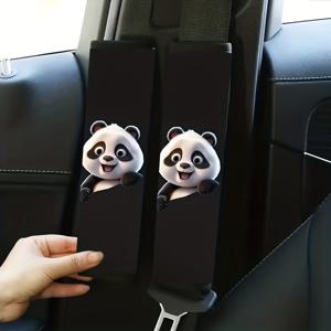 TEMU 귀여운 판다 자동차 벨트 커버 1개 또는 2개 - 빠른 설치/제거, 모든 자동차, 트럭 & SUV에 적합한 안전한 착용감 - 운전자 및 판다 애호가를 위한 완벽한 선물, 재미있는 디자인, 내구성 있는 소재, 차량 악세사리, 안전띠 커버, 차량 안전벨트 커버, 안전벨트 보호 커버, 어린이 안전벨트 쿠션, 자동차 안전벨트, 안전벨트 어깨패드