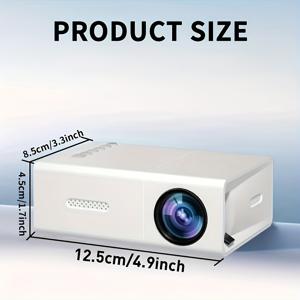 TEMU 휴대용 미니 프로젝터 - iOS, , 윈도우 호환 - 리모컨 포함, 스마트폰, PS4, USB 기기 사용 가능, 휴대용 프로젝터, 오피스 프레젠테이션용