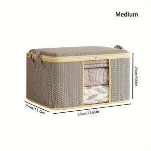 TEMU 4개입 초대형 접이식 수납 가방 - 강화 손잡이가 있는 부직포 원단, 옷, 담요 및 침구를 위한 휴대용 독립형 정리함, 내구성 있는 지퍼 및 투명 창, 의류 수납 상자|이불정리함