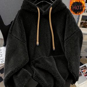 TEMU 여성용 플러시 겨울 따뜻한 스웨터 - 부드럽고 포근한 풀오버 스웨터 세트, 드로스트링 클로저, 솔리드 컬러 캐주얼 가을/겨울 스웨터 (세탁기 사용 가능), 추운 날씨 레이어링용, 2025 신상