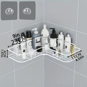 TEMU 벽걸이형 드릴 불필요 코너 선반, 욕실 랙, 벽걸이형 변기 수납 캐비닛, 욕실 샴푸 메이크업 화장품 정리함, 욕실 액세서리, 욕실 선반