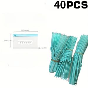 TEMU 40팩 LDQ 재사용 가능한 헤비듀티 냉동 백 지퍼 클로저 - 과일, 채소, 고기, 곡물, 팬트리 정리용 방수 및 밀폐 식품 보관 용기 - 냉동고, 냉장고 및 팬트리 사용, 플라스틱 랩