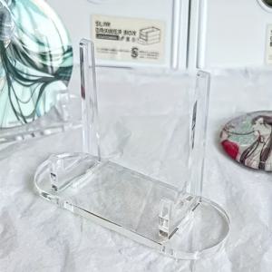 TEMU 6개 아크릴 디스플레이 스탠드 세트 | 다기능 카드/레코드/코인/휴대폰 홀더, 안정적인 받침대가 있는 메달 및 배지 디스플레이 스탠드, 가정, 사무실, 소매점에 적합 - 사진, 엽서, 수집품 호환