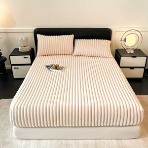 TEMU NLDD 두꺼운 겨울 밀크 젤 침대 시트 & 매트리스 커버 - 헤비듀티 30cm/11.8인치 침대스커트, 추운 날씨에 적합한 부드러운 밀크 젤 침대커버, 트윈/풀/퀸/킹 사이즈 호환|이불