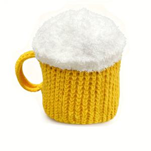 TEMU 1개 맥주 모양 모자 - 맥주 거품 디자인 & 음료용 손잡이 - 옥토버페스트, 파티용 남녀공용 노벨티 니트 - 세탁기 사용 가능 노란색/맥주 애호가 코스튬 액세서리 - 생일, 크리스마스, 카니발 선물