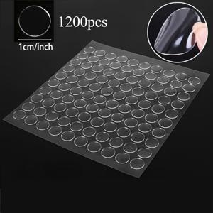 TEMU 1200개 투명 원형 아크릴 양면 접착 테이프 - 웨딩 풍선, 차량 데칼, 제거 가능한 나노 글루 도트용 - 강력 접착, 투명 무잔여 DIY 공예, 벽, 임시 수리용