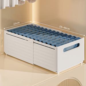 TEMU 신축 정리함 길이조절 리빙킹 접이식 수납바구니|옷|정리함