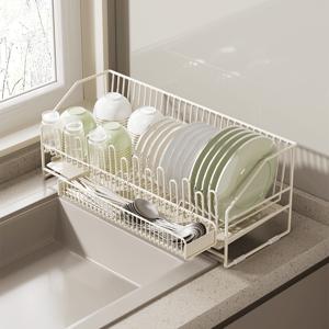 TEMU 식기건조대 그릇 설거지 물빠짐 풀세트 자동 물빠짐 초슬림 미니 식기건조대 세트