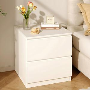 TEMU AOSOM 침대 사이드 서랍장 ,침대협탁 2단 대용량 거실 서랍 수납장 - 우드&화이트 두 가지 컬러로 선택 가능 - 고급스러운 심플 디자인｜수납공간 최적화｜조립간편｜야간조명&책&커피잔&스마트폰 정리 가능 - 원룸 침실 인테리어 필수템｜퀸침대/싱글침대/협소침실 완벽호환｜1인가구/신혼부부/고학생 추천템|침대협탁