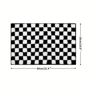 TEMU 1개 DAJIANG 욕실 매트 - 미끄럼 방지 흡수 샤워 매트, 욕실 바닥용, 부드럽고 두꺼운 체스보드 디자인, TPR 백킹, 세탁기 사용 가능, 싱크대, 욕조, 샤워에 적합