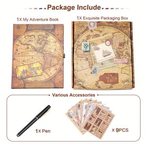 TEMU 빈티지 크래프트 종이 스크랩북 앨범 - 튼튼한 제본과 내구성 있는 페이지가 있는 DIY 포토 저널 북, 장식, 여행, 결혼식, 생일 및 창의적인 선물 제작에 적합