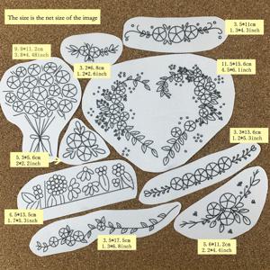 TEMU 9pcs 꽃 자수 패턴 - 스웨터, 티셔츠, 청바지용 DIY 의류 키트 | 튜토리얼이 있는 수제 세트 | 공예 선물 및 패션 프로젝트에 이상적, 의류 자수 | 꽃 패턴 | 공예 키트