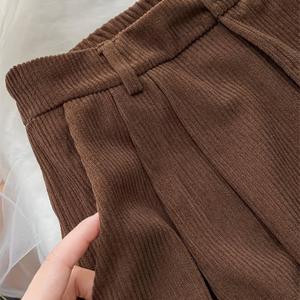 TEMU 여성용 하이웨이스트 레트로 롱팬츠, 캐주얼 스트레이트핏, 버튼 디테일, 다용도 사이드 포켓