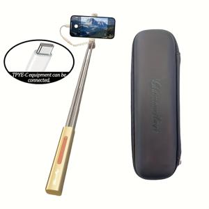 TEMU 휴대폰 텔레스코픽 셀카봉, 여행용 사진 장비 보관에 편리한 180도 회전, 안정적인 이중 폴 구조, for Samsung/LG/Huawei/Xiaomi 스마트폰 미디어 촬영을 위한 특별한 Vlog 도구