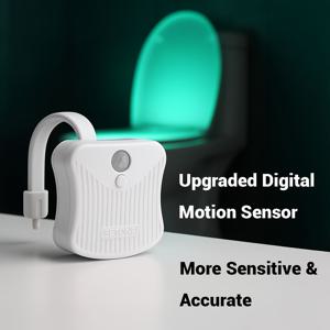 TEMU Setonr 화장실 야간 조명 - 3단계 밝기 조절 가능한 모션 활성화 색상 변경 LED, 배터리 구동 인덕션 제어, 따뜻한 파랑 & 녹색 발광, 크리스마스 선물용 현대적인 욕실 장식, 크리스마스에 가장 적합