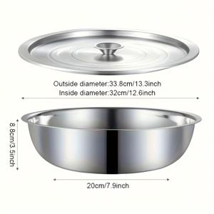 TEMU 프로페셔널 대형 믹싱 볼 - 내구성 강한 상업용 & 가정용 210 스테인리스 스틸 반죽 볼, 녹 방지 샐러드/국수/믹싱 냄비, 베이킹, 요리, 과일 세척용 - 가정 & 학교 주방용 멀티 대형 주방 볼