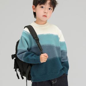 TEMU 소년용 겨울 따뜻한 스웨터 - 청소년 및 어린이용 긴팔 라운드넥 유니폼, 캐주얼 겨울 의류, 손세탁 가능한 스웨터