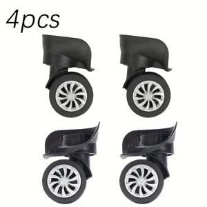TEMU 4개 세트 헤비듀티 360° 무소음 캐리어 바퀴 - 광택 금속 축, 하드/소프트 쉘 여행가방용, 쉬운 설치 플라스틱 여행 바퀴