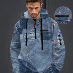 TEMU 쿨한 데님 텍스처 패션 레터 