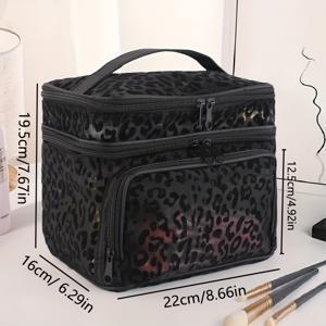 TEMU 여성용 대용량 메이크업 가방, 투명 메시 앞면 커버가 있는 휴대용 여행용 세면도구 정리함, 다기능 보관 파우치, 욕실 필수품 정리함