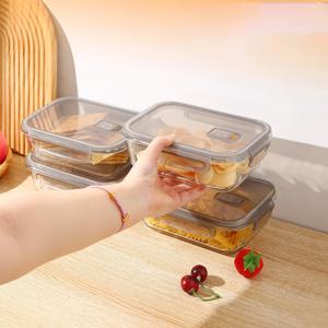 TEMU 통풍구가 있는 유리 식품 보관용기 (회색), 밀폐 유리 식품 용기 - 유리 식사 준비용기 세트 - 뚜껑이 있는 식품 보관용기 - 뚜껑이 있는 스냅 잠금 - 전자레인지, 오븐, 냉장고, 식기세척기 사용 가능 - 식사 준비용