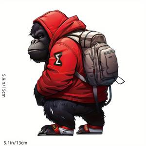 TEMU 6개는 재미있는 곰이 학교 가방을 끈 자동차 스티커, 고품질 방수 비닐 스티커, 아름다운 자동차 스티커 - /노트북 장식 스티커, 부드러운 방수 커버 - 당신의 차에 매력적인 매력을 더하세요! 자동차 범퍼 - 트럭