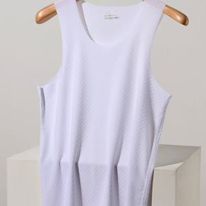 TEMU 여름용 남성 베스트, 심리스 얇은 디자인, 루즈핏, 스포츠 및 피트니스, 빠른 건조, 와이드 숄더, 민소매 티셔츠 트렌드|나시티|헬스복