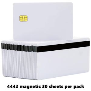 TEMU 4442 C 카드 SLE4442 칩 카드 (HiCo 2 트랙 MagStripe 블랭크 화이트 EMV 칩 카드), 고코 자성 PVC 블랭크 스마트 지능형 카드 접촉 IC 카드 선물 카드, 회원 카드 자성 카드 은행 카드