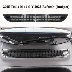 TEMU Tesla Model Y 전면 트렁크에 적합한 에어컨 커버 그릴 청소 흡기 포트 보호 액세서리 2개입