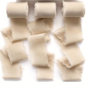 TEMU 샴페인 베이지 쉬폰 리본 3롤, 3.99cm x 15.0m - 선물포장, 웨딩데코레이션, 부케, DIY 공예용으로 완벽한 소프트 태슬 리본 | 브라이덜 부케와 결혼식 초대장에 적합한 | 축제용 리본 | 크리스마스, 할로윈을 위한 부드러운 질감의 장식 리본