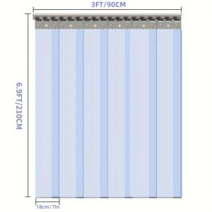 TEMU 6개 투명 PVC 문 커튼 - 내구성 있고 청소하기 쉬운, 드릴 없는 설치, 냉장고, 냉동고, 차고 및 창고용, 상업 및 산업용, 프리저 도어 커튼 | 투명 디자인 | 쉬운 설치 커튼, 냉장고 액세서리|냉동고